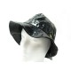 CHAPEAU BURBERRY BOB TAILLE M 58CM EN CUIR VERNIS MATELASSE NOIR BUCKET HAT 350€