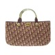 VINTAGE SAC A MAIN CHRISTIAN DIOR TOILE JACQUARD OBLIQUE BORDEAUX HAND BAG 1500€