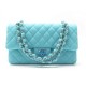 NEUF SAC A MAIN CHANEL TIMELESS MM EN JERSEY BLEU 