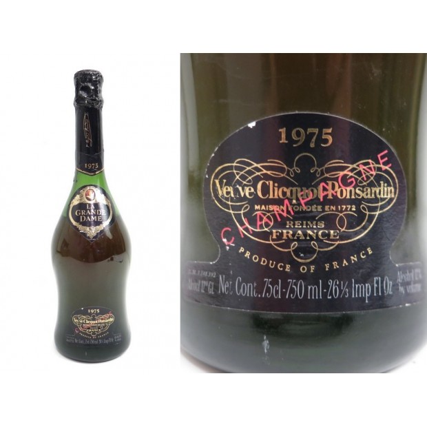 NEUF BOUTEILLE DE VIN VEUVE CLIQUOT PONSARDIN LA GRANDE DAME CHAMPAGNE 1975 