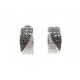 BOUCLE OREILLE DEMI CREOLE OR BLANC DIAMANTS BLANCS ET NOIR 