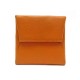 PORTE MONNAIE HERMES CARRE CUIR CHEVRE MYSORE ORANGE SQUARE LEATHER WALLET 450€