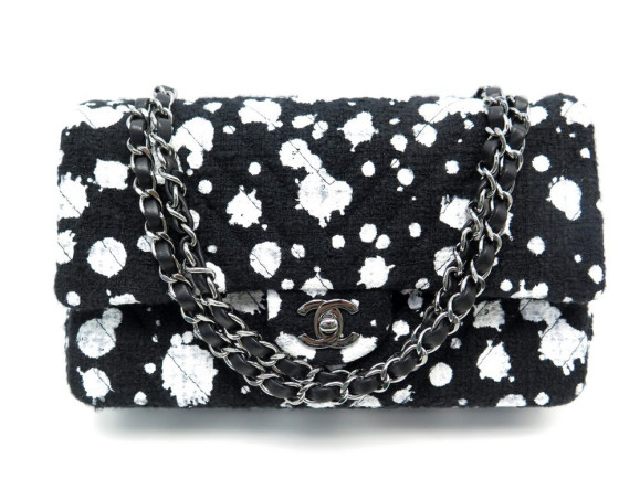 sac a main chanel timeless classique tweed noir