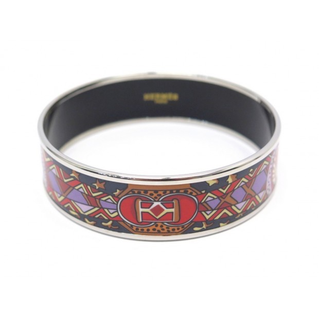 NEUF BRACELET HERMES SHEHERAZADE LARGE T21 EMAIL MULTICOLORE ENAMEL JEWEL 490€