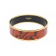 NEUF BRACELET HERMES CONFETTIS D EX LIBRIS LARGE T21 EN EMAIL ROUGE SAFRAN 490€