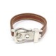 BRACELET HERMES CEINTURE CUIR MARRON 