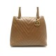 VINTAGE SAC A MAIN CHANEL SHOPPING CHEVRON EN CUIR CAVIAR CAMEL HANDBAG 2140€