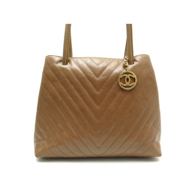 VINTAGE SAC CHANEL CUIR CAMEL + BANDOULIERE 