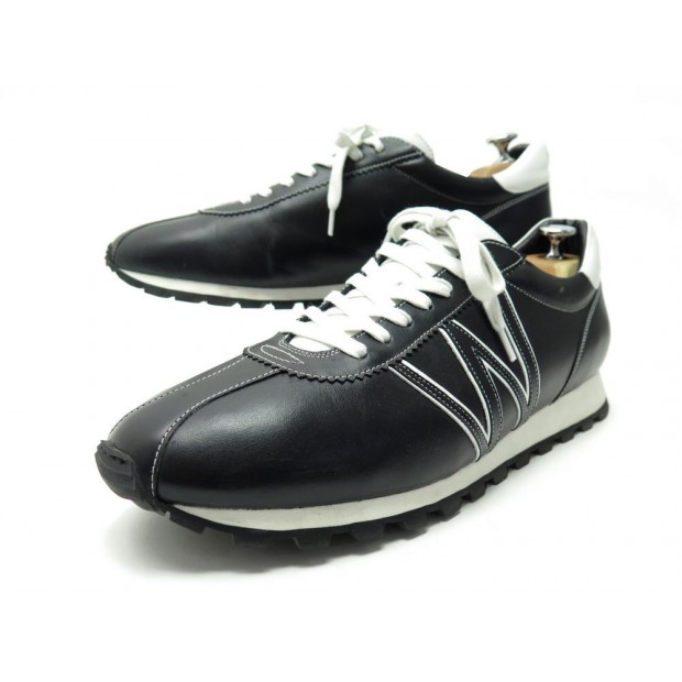 CHAUSSURES JM WESTON BASKETS ON MY WAY 9.5 43.5 CUIR NOIR SNEAKERS SHOES 490€