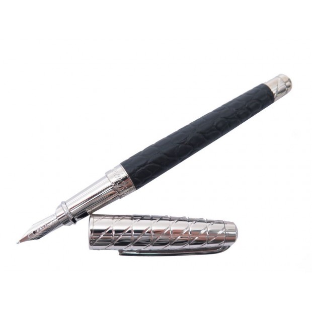 NEUF STYLO PLUME ST DUPONT OLYMPIO PREMIUM 480851M CARTOUCHES ALIGATOR PEN 1490€