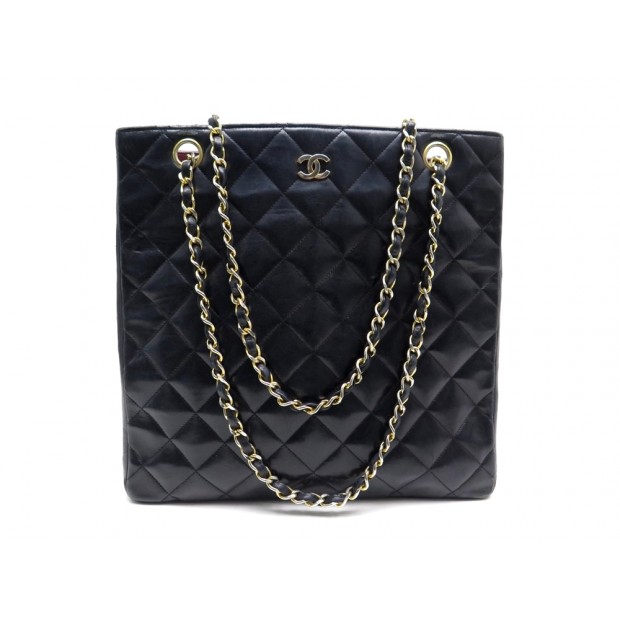 VINTAGE SAC CHANEL CUIR NOIR 