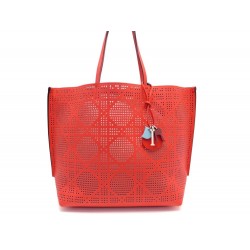 NEUF SAC A MAIN CHRISTIAN DIOR CABAS DIORIVA CUIR PERFORE ROUGE HAND BAG 1520€