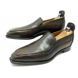 CHAUSSURES CORTHAY BRIGHTON 10 44 MOCASSINS EN CUIR MARRON LOAFERS SHOES 1650€