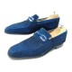 CHAUSSURES CORTHAY CANNES 9.5 43.5 MOCASSINS EN VEAU VELOURS BLEU LOAFERS 650€