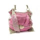 SAC A MAIN LANCEL BRIGITTE BARDOT BB A04657 BANDOULIERE TOILE ROSE HANDBAG 890€