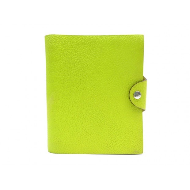 COUVERTURE DE CAHIER HERMES ULYSSE PM CUIR VERT & RECHARGE + BOITE COVER 238€