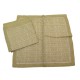 LOT HERMES 4 SERVIETTES DE TABLE MOTIFS GEOMETRIQUES EN LIN CAMEL LINEN NAPKINS