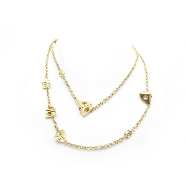 COLLIER LOUIS VUITTON SAUTOIR TRUNKIES M68048 103 CM EN METAL DORE NECKLACE 940€