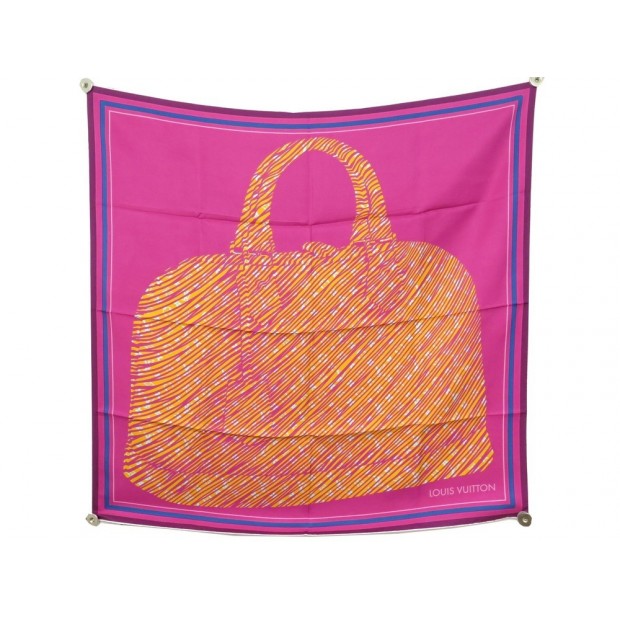 NEUF FOULARD LOUIS VUITTON ALMAZING SQUARE M75804 EN SOIE FUSHIA SILK SCARF 440€