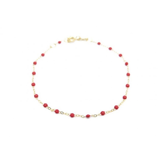 NEUF BRACELET GIGI CLOZEAU CLASSIQUE RUBIS OR JAUNE 18K ET RESINE ROUGE 165€