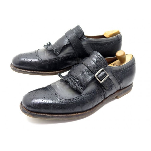 CHAUSSURES CHURCH'S SHANGHAI 9 43 MOCASSINS A BOUCLE TOILE GRIS & CUIR NOIR 850€