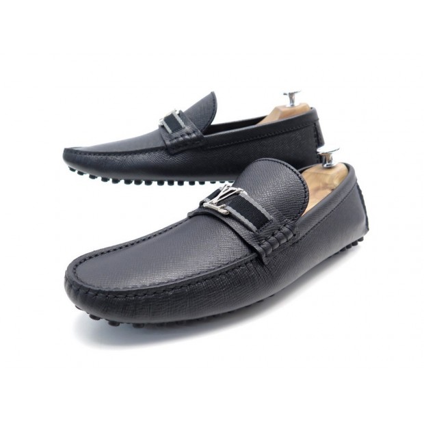 NEUF CHAUSSURES LOUIS VUITTON HOCKENHEIM 7 IT 42 FR MOCASSINS CUIR GRAINE 570€