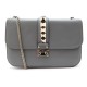 SAC A MAIN VALENTINO GLAM LOCK MEDIUM BANDOULIERE EN CUIR GRIS HANDBAG 1680€