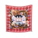 NEUF FOULARD DIOR GRANVILLE EN SOIE ROUGE 68 X 68 CM NEW RED SILK SCARF 280€