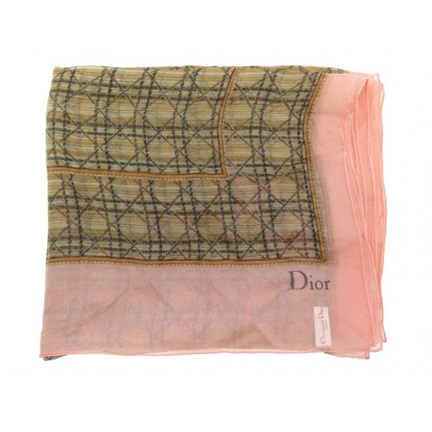 NEUF FOULARD CHALE CHRISTIAN DIOR ETOLE CANNAGE EN SOIE 220 X 66 CM SHAWL 490€