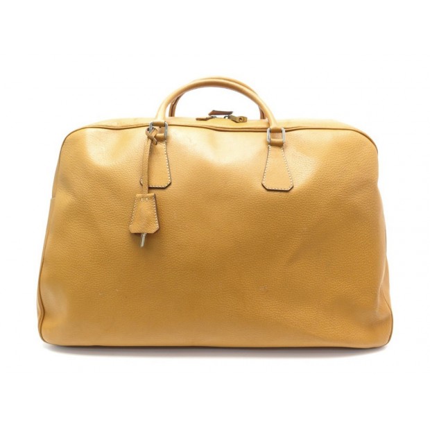 SAC A MAIN DE VOYAGE PRADA CUIR GRAINE CAMEL GOLD 51 CM LEATHER TRAVEL BAG 3100€