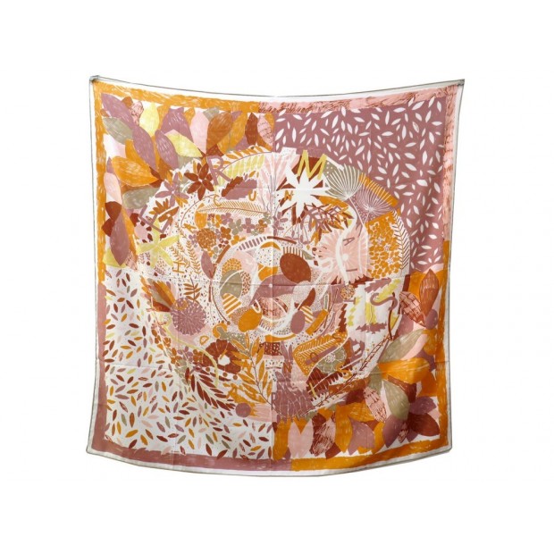 NEUF FOULARD HERMES CHACUN FAIT SON NID CHALE CARRE 140 SOIE ORANGE SCARF 735€