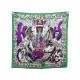 NEUF FOULARD H COMME HERMES CARRE 70 PAUWELS SOIE VERT + BOITE SILK SCARF 280€