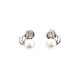 BOUCLES D'OREILLES OR BLANC 18K PERLES DE CULTURE & DIAMANTS DIAMOND EARRINGS