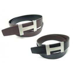 CEINTURE HERMES 32 MM BOUCLE H QUIZZ T 85 CUIR REVERSIBLE TOGO & BOX BELT 685€