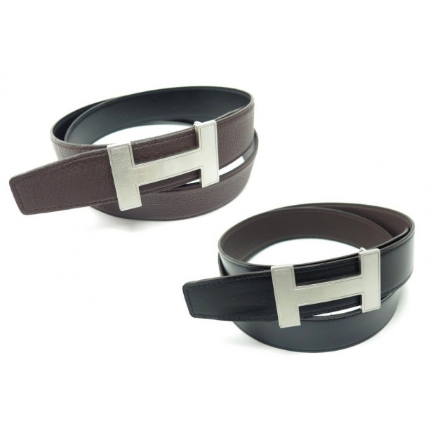 CEINTURE HERMES 32 MM BOUCLE H QUIZZ T 85 CUIR REVERSIBLE TOGO & BOX BELT 685€