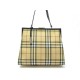 SAC A MAIN BURBERRY TOILE TARTAN CHECK & CUIR MARRON CANVAS HAND BAG PURSE 1650€