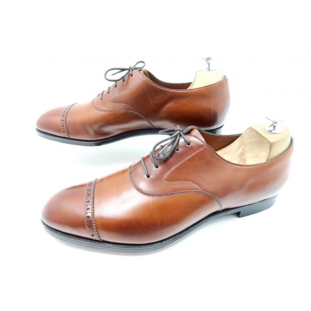 CHAUSSURES EDWARD GREEN RICHELIEU 10.5 11E 44.5 LARGE EN CUIR MARRON SHOES 950€