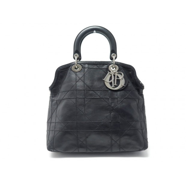 SAC A MAIN CHRISTIAN DIOR GRANVILLE CUIR NOIR 