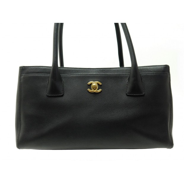 SAC A MAIN CHANEL EXECUTIVE PM EN CUIR GRAINE NOIR CABAS LEATHER HAND BAG 3000€