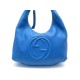 SAC A MAIN GUCCI SOHO HOBO LARGE 282304 CUIR GRAINE BLEU LEATHER HAND BAG 1770€