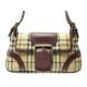 SAC A MAIN BURBERRY TOILE TARTAN MOTIF CHECK & CUIR MARRON CANVAS HAND BAG 790€