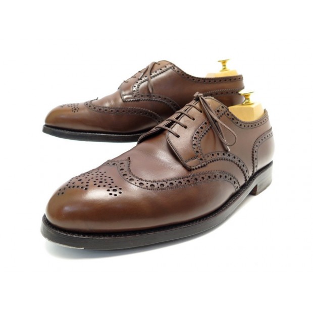 CHAUSSURES JM WESTON DERBY 588 BOUT FLEURI 10.5E 44.5 EN CUIR MARRON SHOES 590€