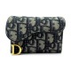 PORTE CARTES CHRISTIAN DIOR SADDLE S5611CTZQ EN TOILE OBLIQUE & CUIR WALLET 320€