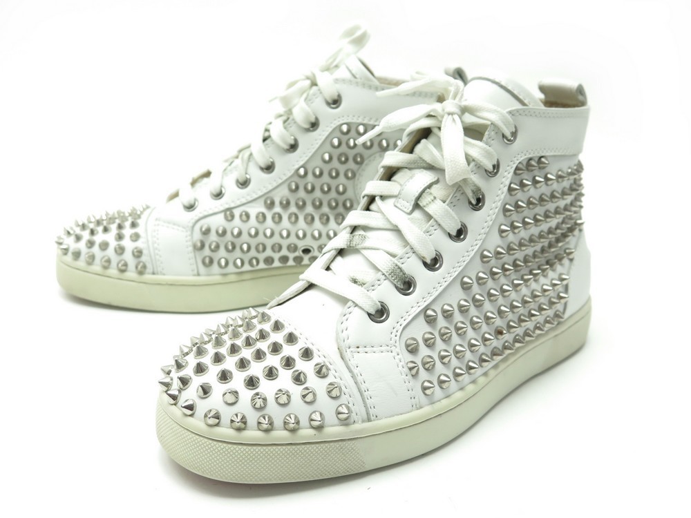 Christian Louboutin Leather Louis Spike High Top Sneakers Men'
