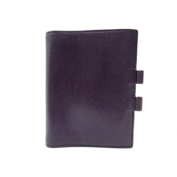 PORTE AGENDA HERMES CUIR GRAINE RAISIN VIOLET PURPLE LEATHER DIARY HOLDER 490€