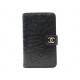 NEUF PORTEFEUILLE CHANEL CAMELIA A50087 EN CUIR NOIR + BOITE LEATHER WALLET 990€