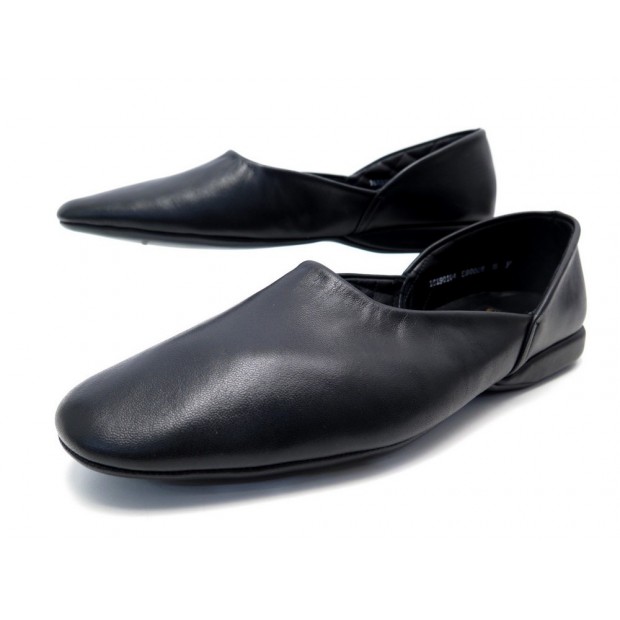 NEUF CHAUSSURES CHURCH'S CHAUSSONS JASON 10F 44 SLIPPERS CUIR NOIR BOITE 250€