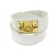 VINTAGE CEINTURE HERMES MEDOR COLLIER DE CHIEN T65 CUIR BLANC LEATHER BELT 1780€