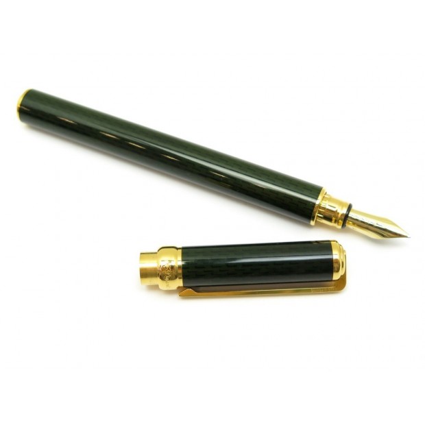 NEUF STYLO A PLUME ST DUPONT EN LAQUE DE CHINE NOIR LACQUER FOUNTAIN PEN 