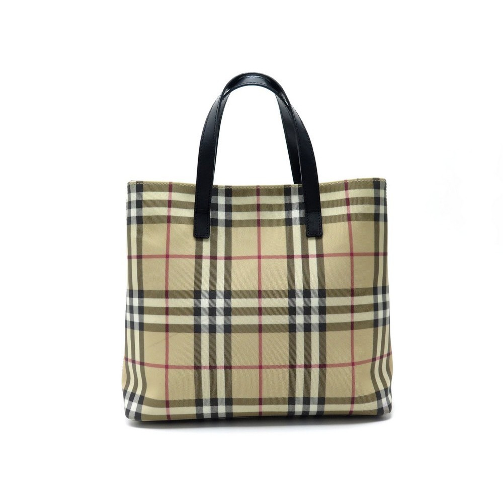 sac a main burberry cabas en toile tartan motif check